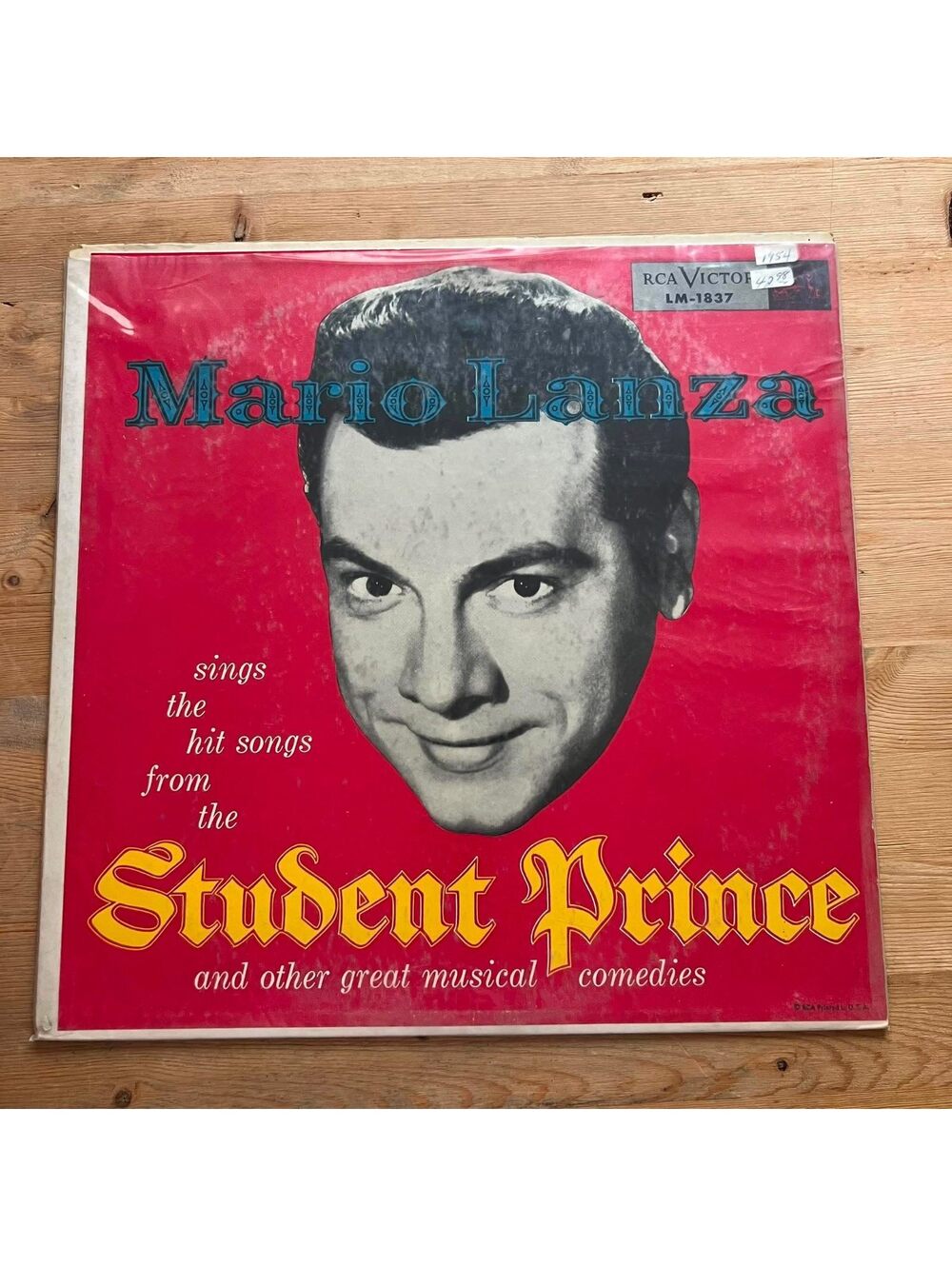 Mario Lanza - Sings the Hits from the Student Prince 33rpm VG+ VR16
